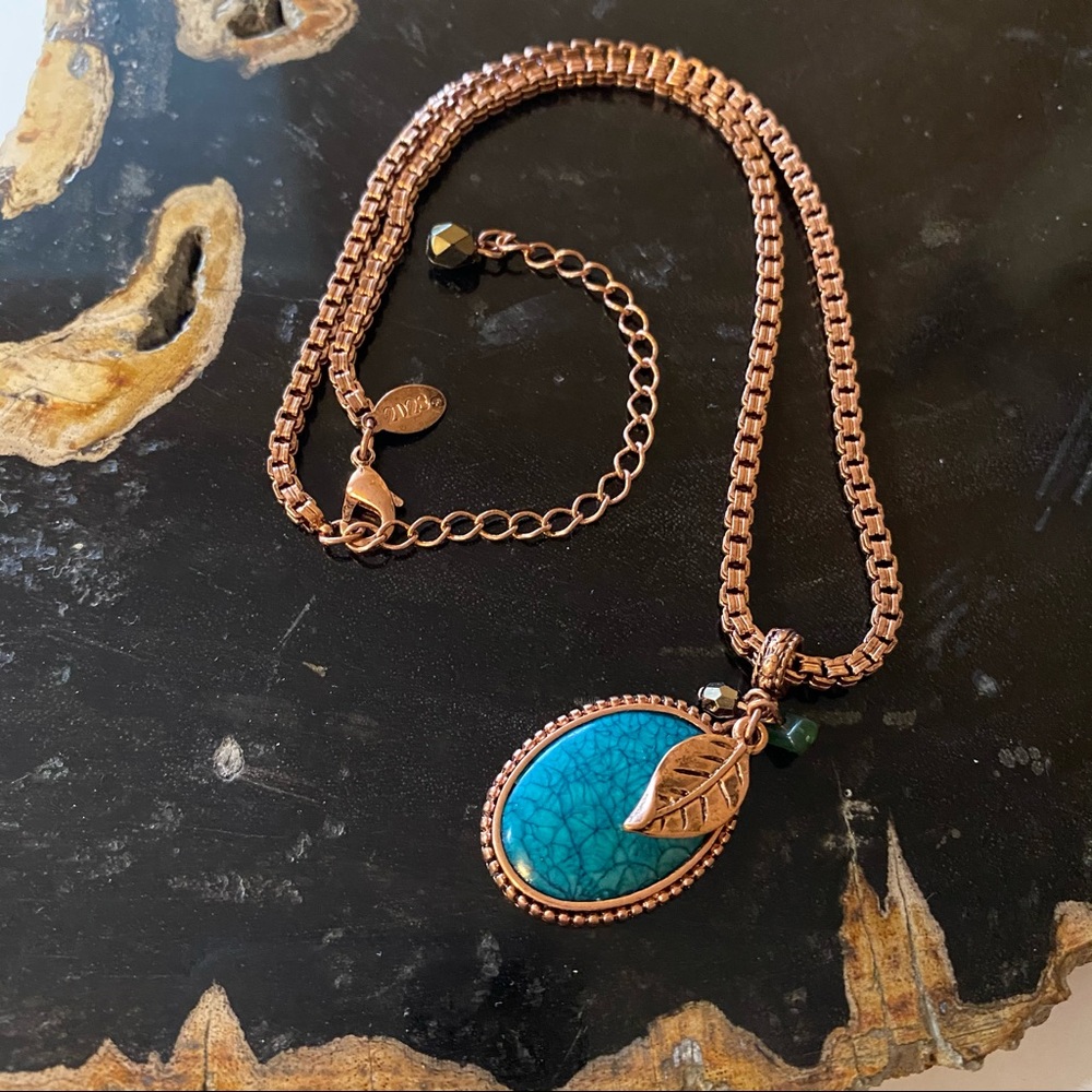 Macy’s 2028 Fashion Necklace Copper Chain Leaf